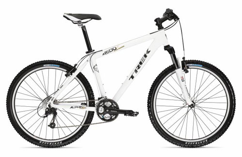 white trek mountain bike